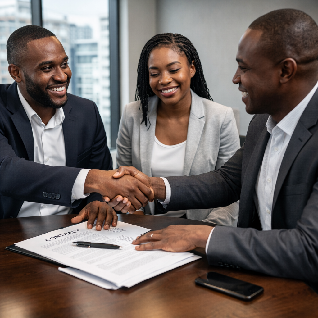 Business meeting and trade negotiation